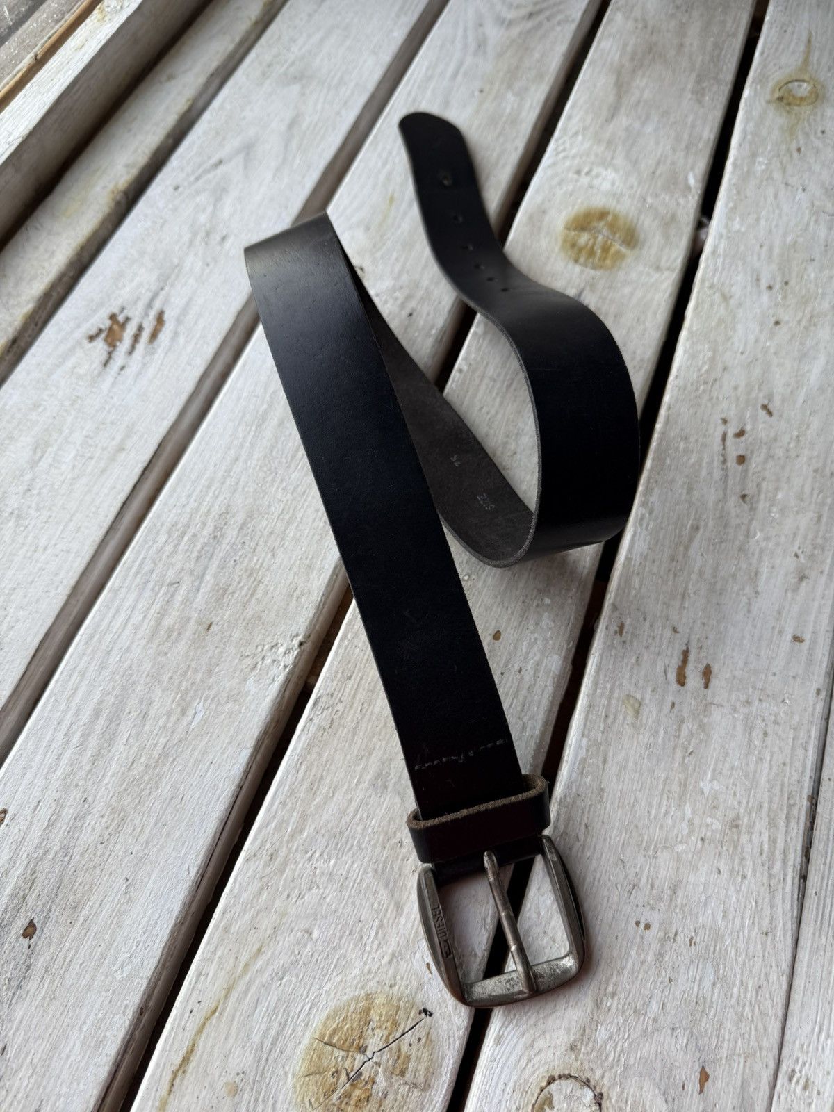 Diesel × Japanese Brand × Vintage Cowboy 90s Diesel Leather Black Belt Made In Italy Size ONE SIZE - 2 Thumbnail