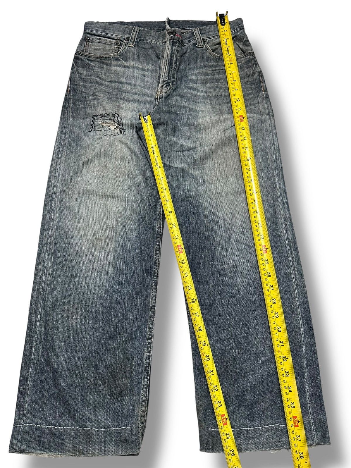 Japanese Brand Villand Vintage Distressed Baggy Loose Style With Faded Wash Size US 31 - 11 Thumbnail