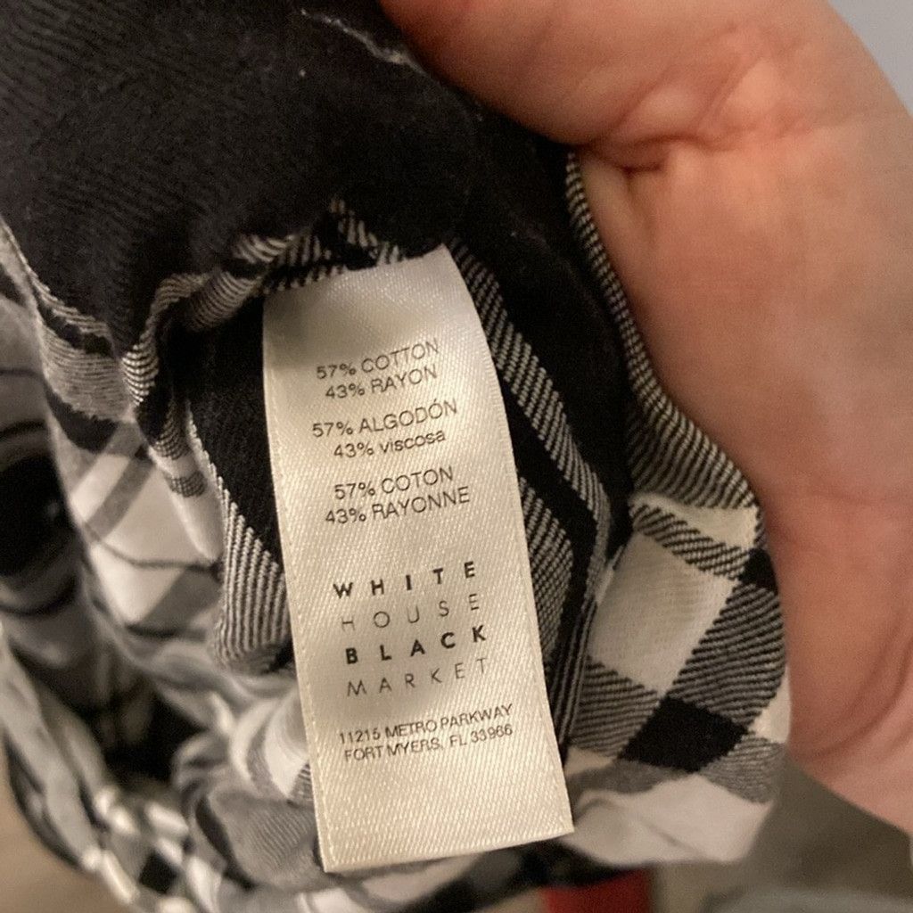 White House Black Market White House black market black and white checkered top sz 6P Size M / US 6-8 / IT 42-44 - 4 Thumbnail