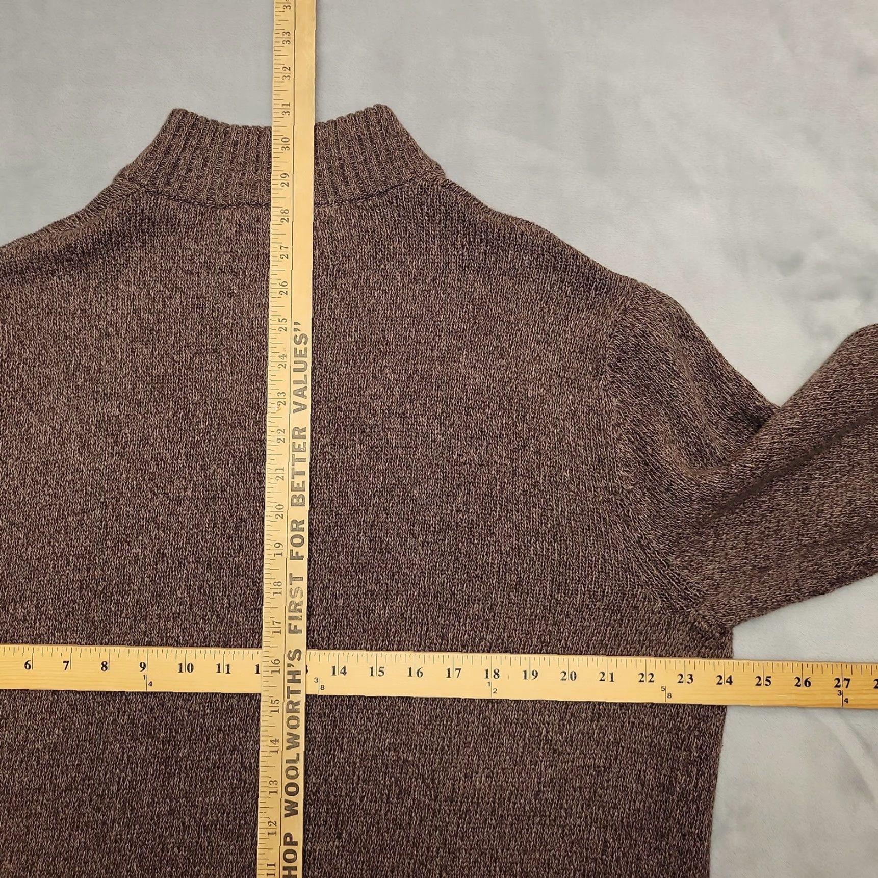 Chaps Chaps Sweater Mens XL Brown 100% Cotton Knit Henley Mock Neck Ribbed Pullover Casual Solid Ribbed Knit Mens Size US XL / EU 56 / 4 - 5 Thumbnail