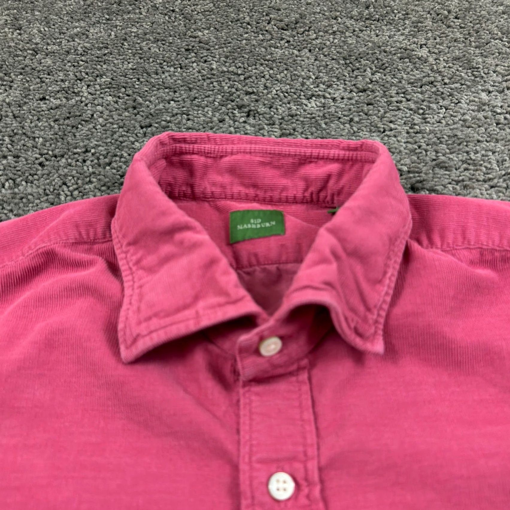 Sid Mashburn Sid Mashburn Shirt Mens XL Pink Corduroy Long Sleeve Button Up Pockets Cotton Size US XL / EU 56 / 4 - 4 Thumbnail