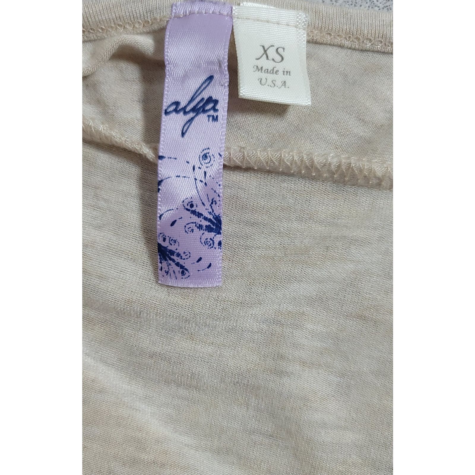 Other Alya Beige Heathered Crisscross V-neck Bodice Top XS Hi Low Size XS / US 0-2 / IT 36-38 - 3 Thumbnail