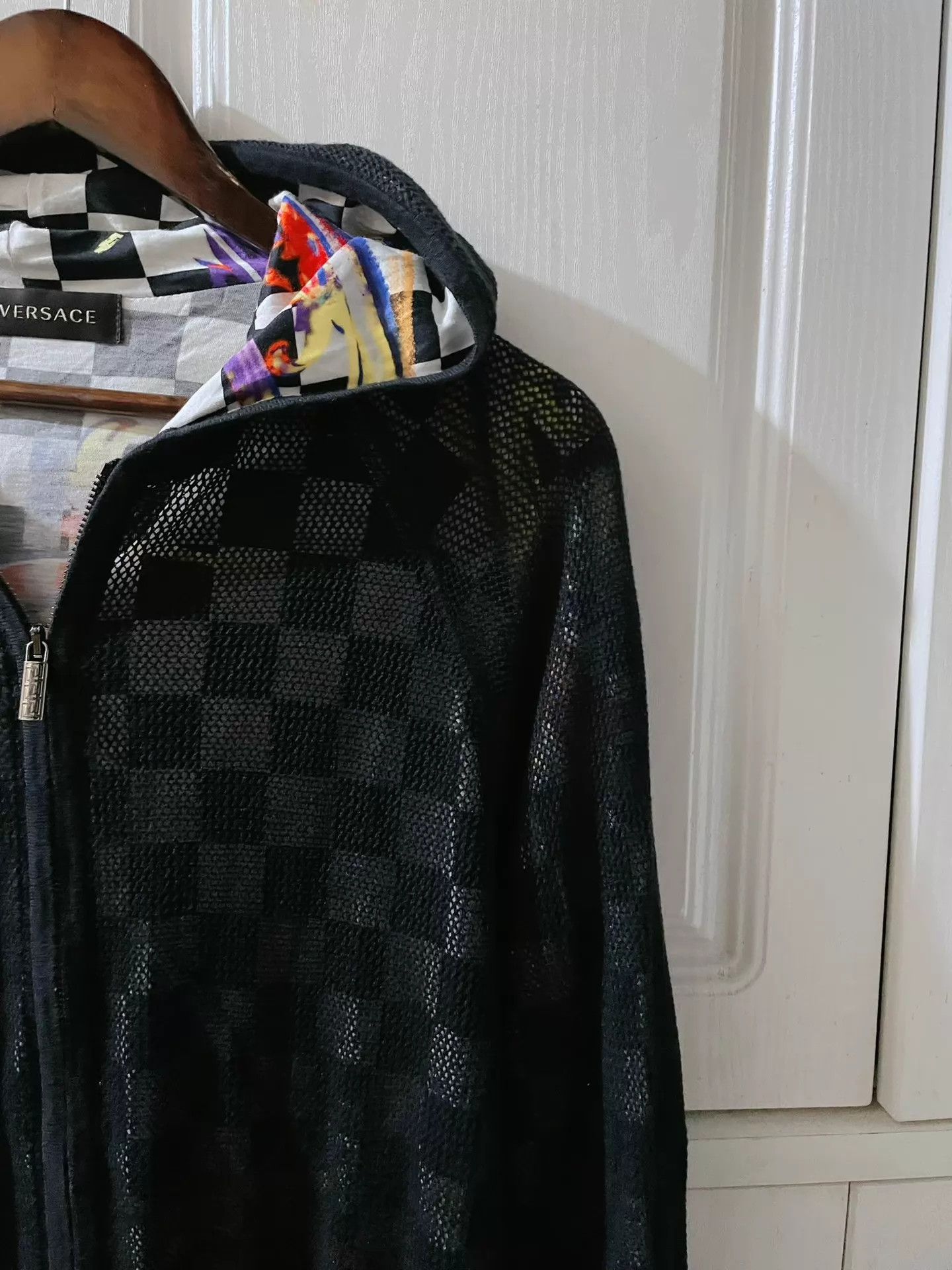 Versace Versace Baroque Net & Check Hooded Jacket L Size US M / EU 48-50 / 2 - 5 Thumbnail