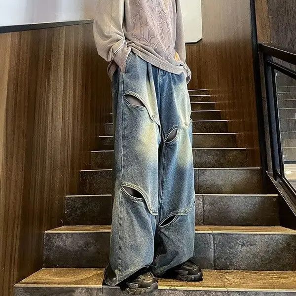 VIBE Blue Loose Distressed Denim Jeans Size US 28 / EU 44 - 7 Thumbnail