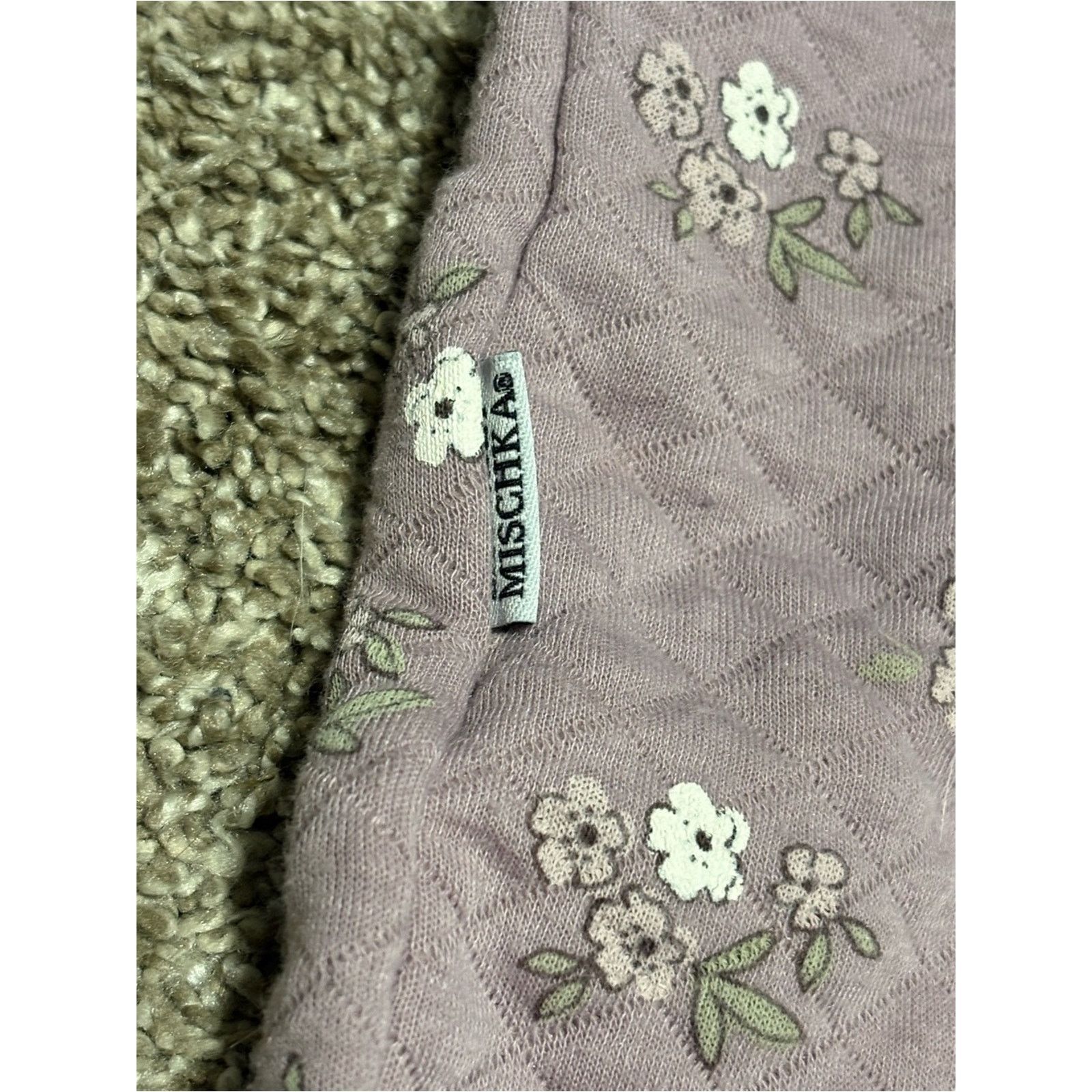 Badgley Mischka (Badgley Mischka) Quilted Purple Floral Romper:Size 0-3Month Size ONE SIZE - 4 Thumbnail