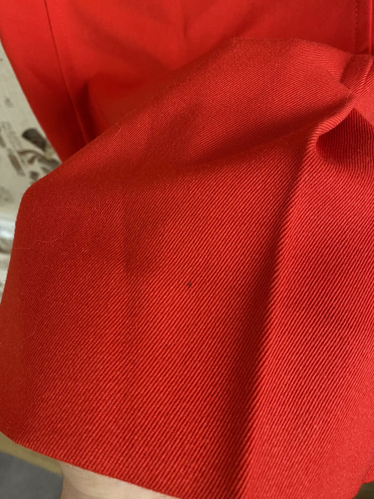 Celine × Vintage Vintage 90s Celine Red Wool Midi Skirt Size 32" / US 10 / IT 46 - 20 Thumbnail