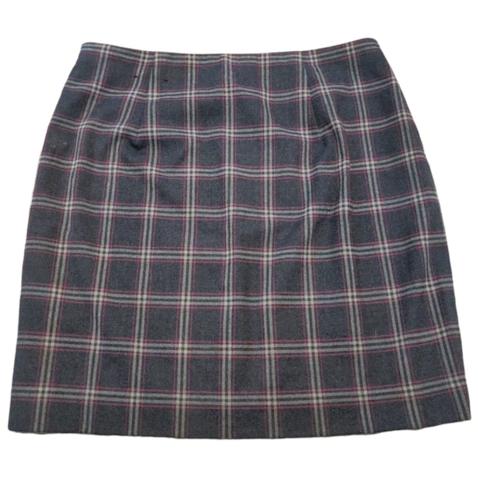 Banana Republic Preppy Banana Republic Gray Red Plaid Mini Skirt Size 2 Size 26" / US 2 / IT 38 - 7 Thumbnail