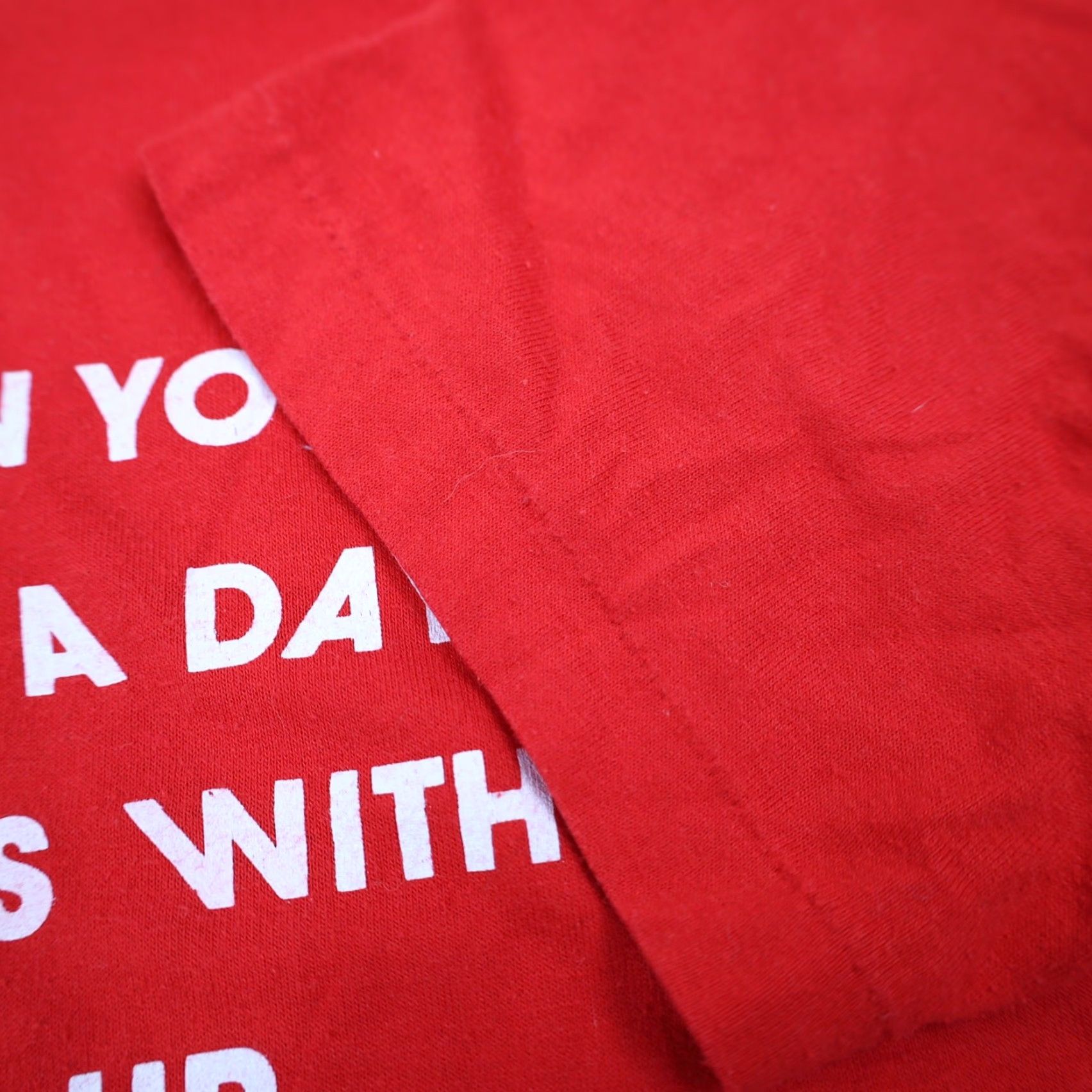Vintage VINTAGE 90s Mens T-Shirt Red M Slogan Shirt Size US M / EU 48-50 / 2 - 3 Thumbnail