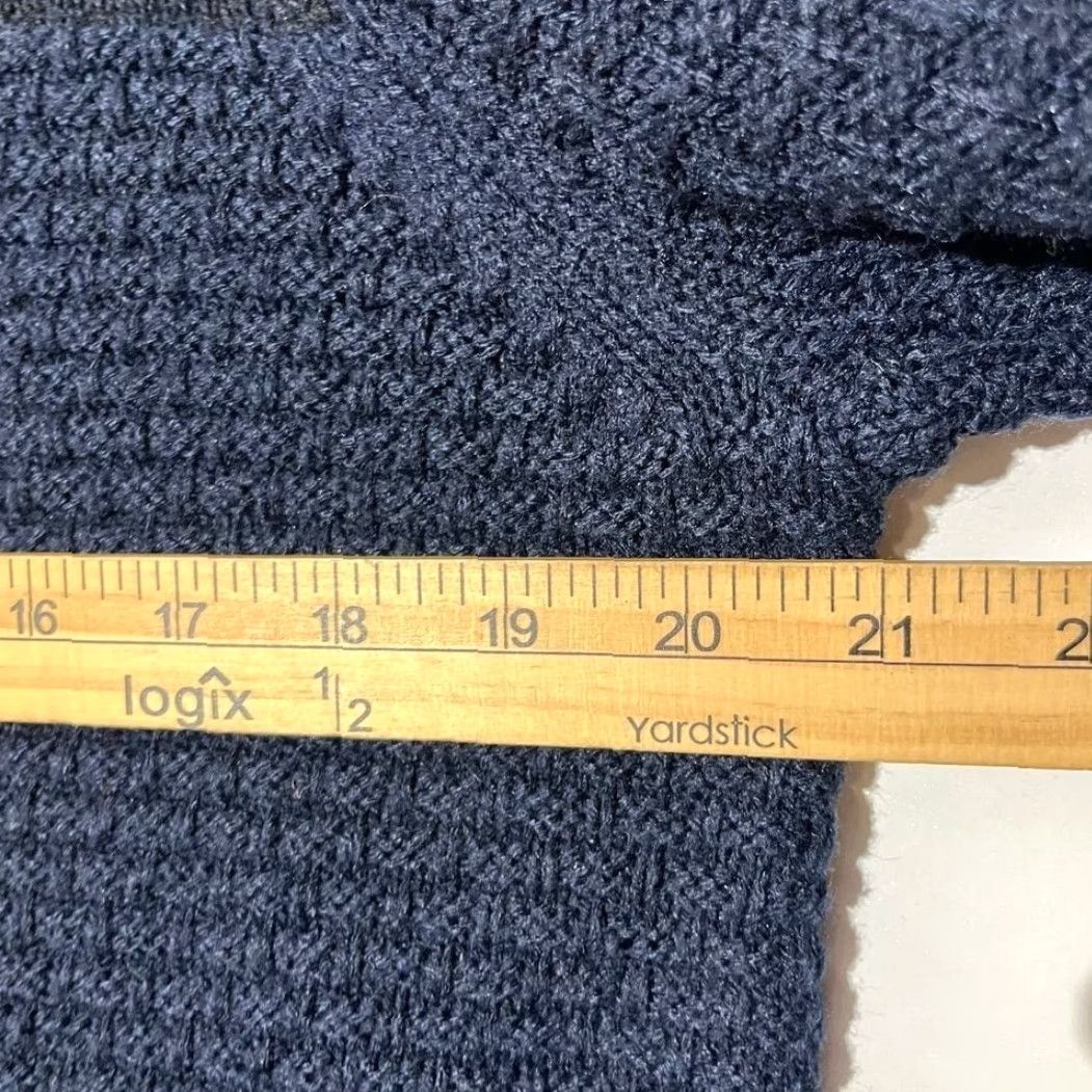 Topman Topman Mens Navy Blue Textured Knit Crewneck Sweater Size M RN 125149 Size US M / EU 48-50 / 2 - 5 Thumbnail