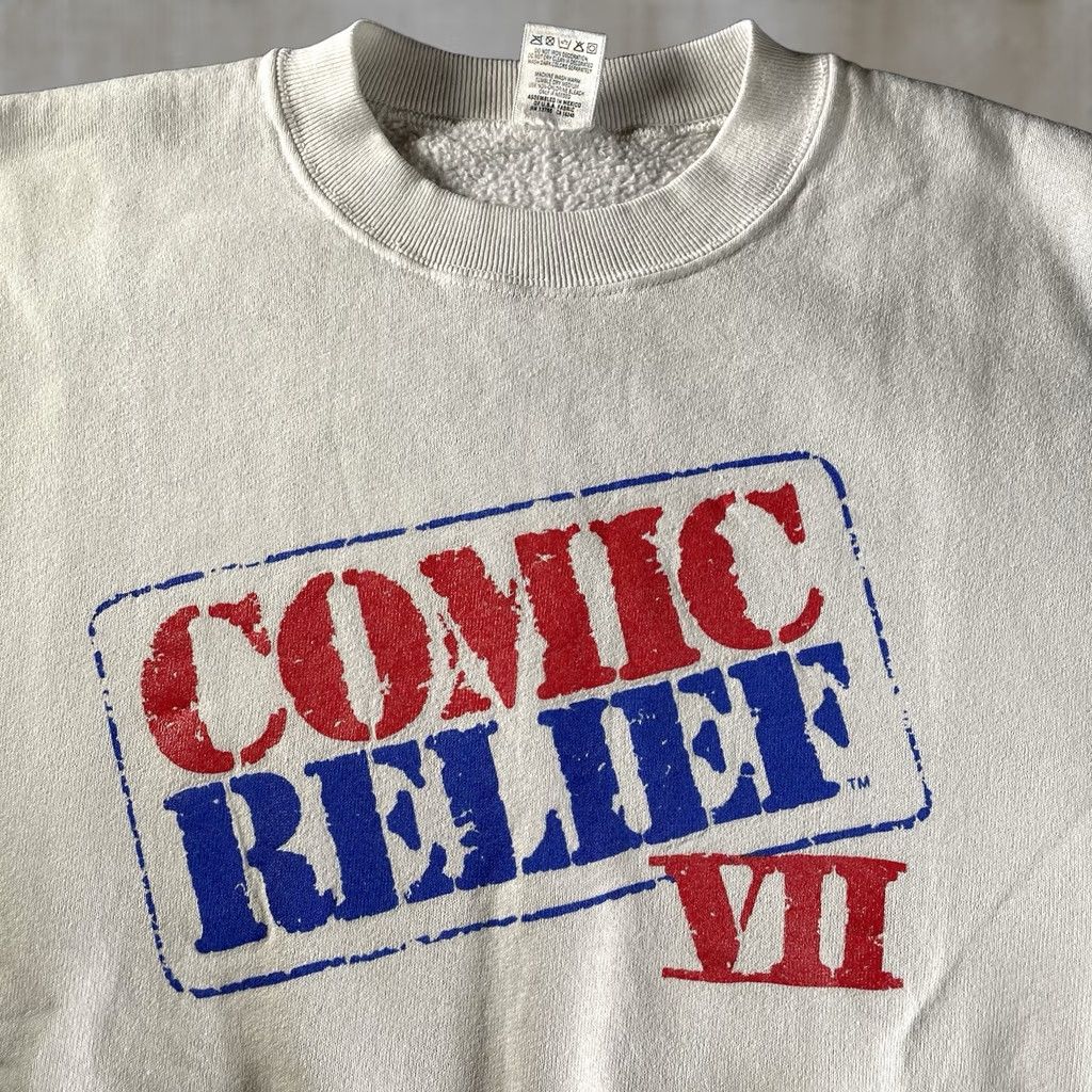 Vintage VINTAGE Robin Williams Pullover Sweatshirt XL White Crew Neck Comic Relief 1995 Mens Size US XL / EU 56 / 4 - 1 Thumbnail