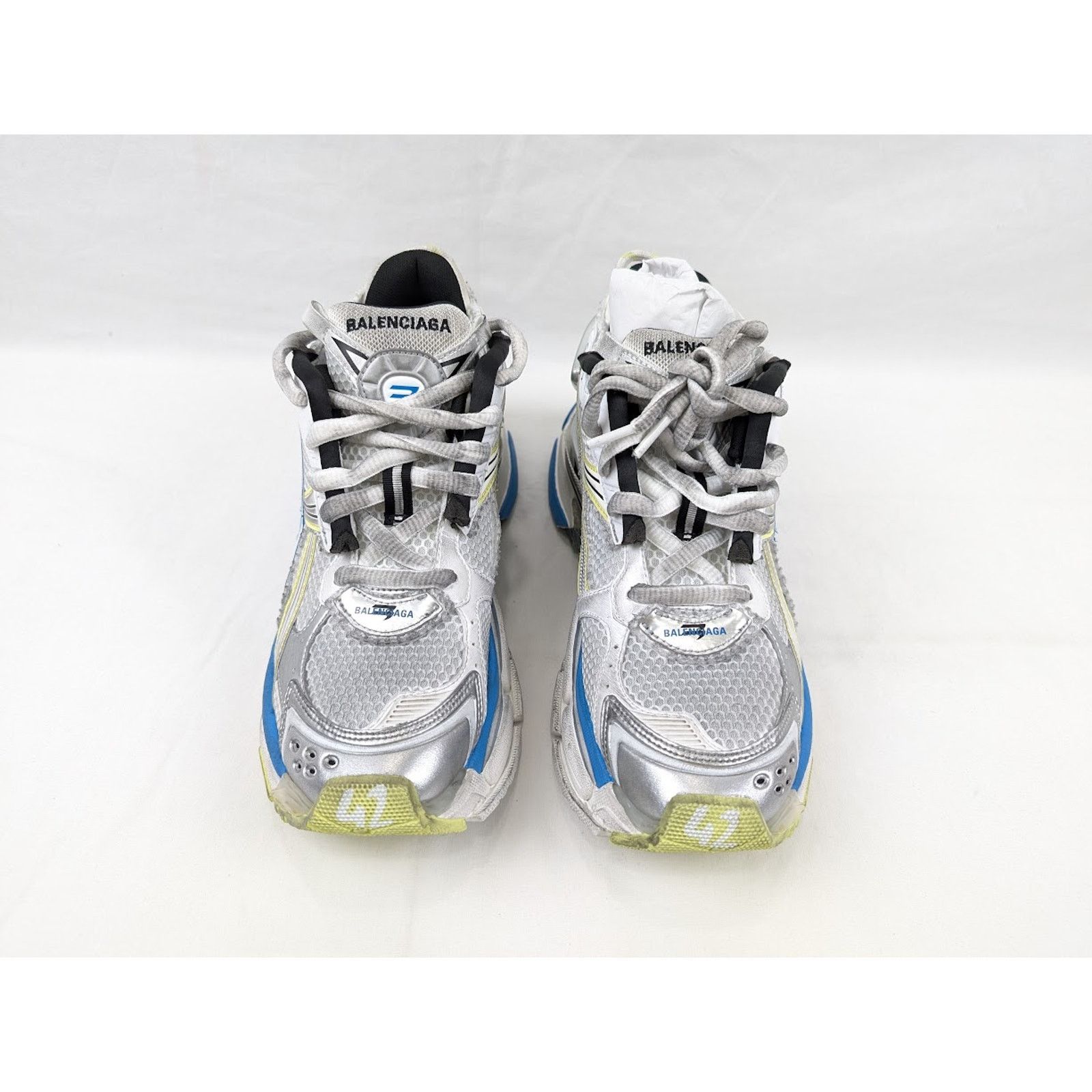 Balenciaga o1rshd1 Rubber Runner in White/Yellow/Blue Size US 12 / EU 45 - 15 Thumbnail