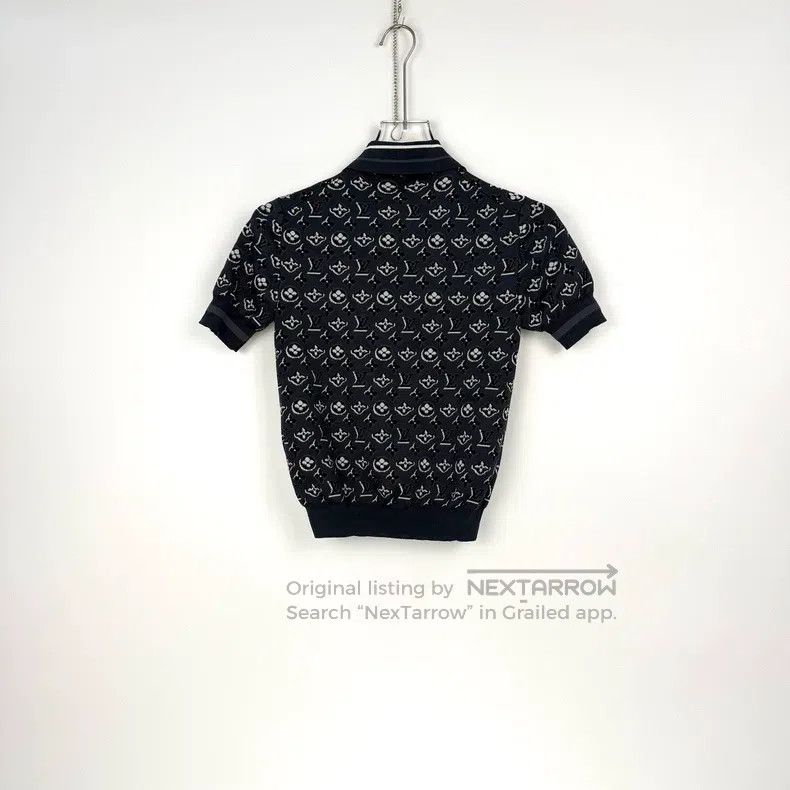 Louis Vuitton Louis Vuitton Dark grey full logo mulberry silk short slee Size XS / US 0-2 / IT 36-38 - 4 Thumbnail