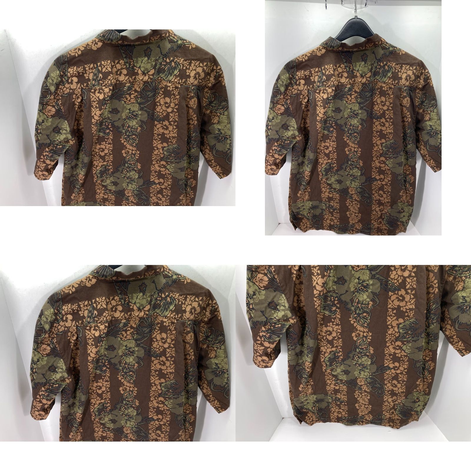 Roundtree & Yorke VINTAGE Roundtree & Yorke Hawaiian Button Up Shirt Mens M Brown Cotton Floral Beach Size US M / EU 48-50 / 2 - 8 Thumbnail