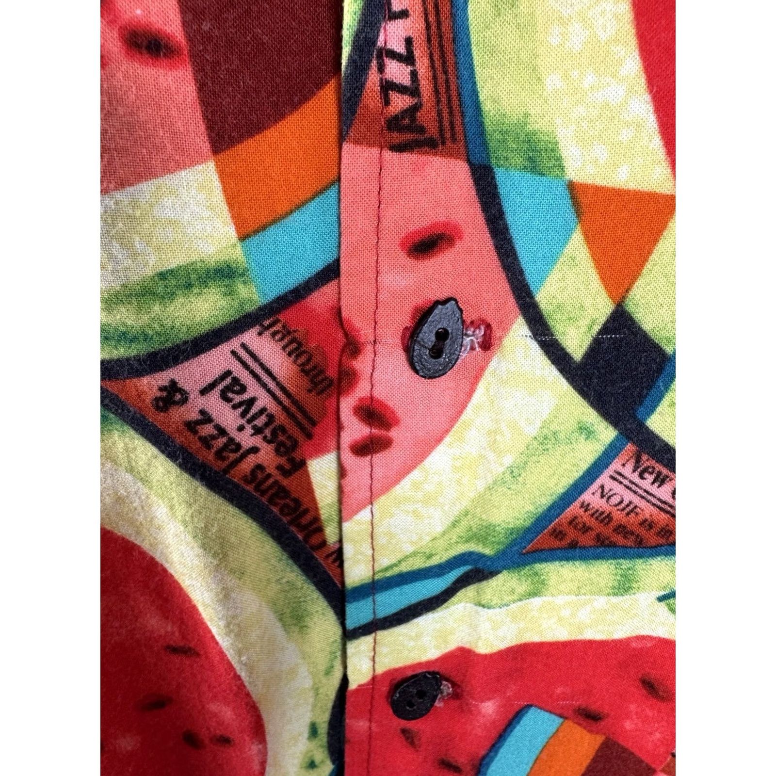 Vintage Bayou Wear NEW ORLEANS JAZZ FESTIVAL Watermelon Shirt Red S Mens Short Sleeve Button-Up Nola Shirt J15 Size US S / EU 44-46 / 1 - 3 Thumbnail