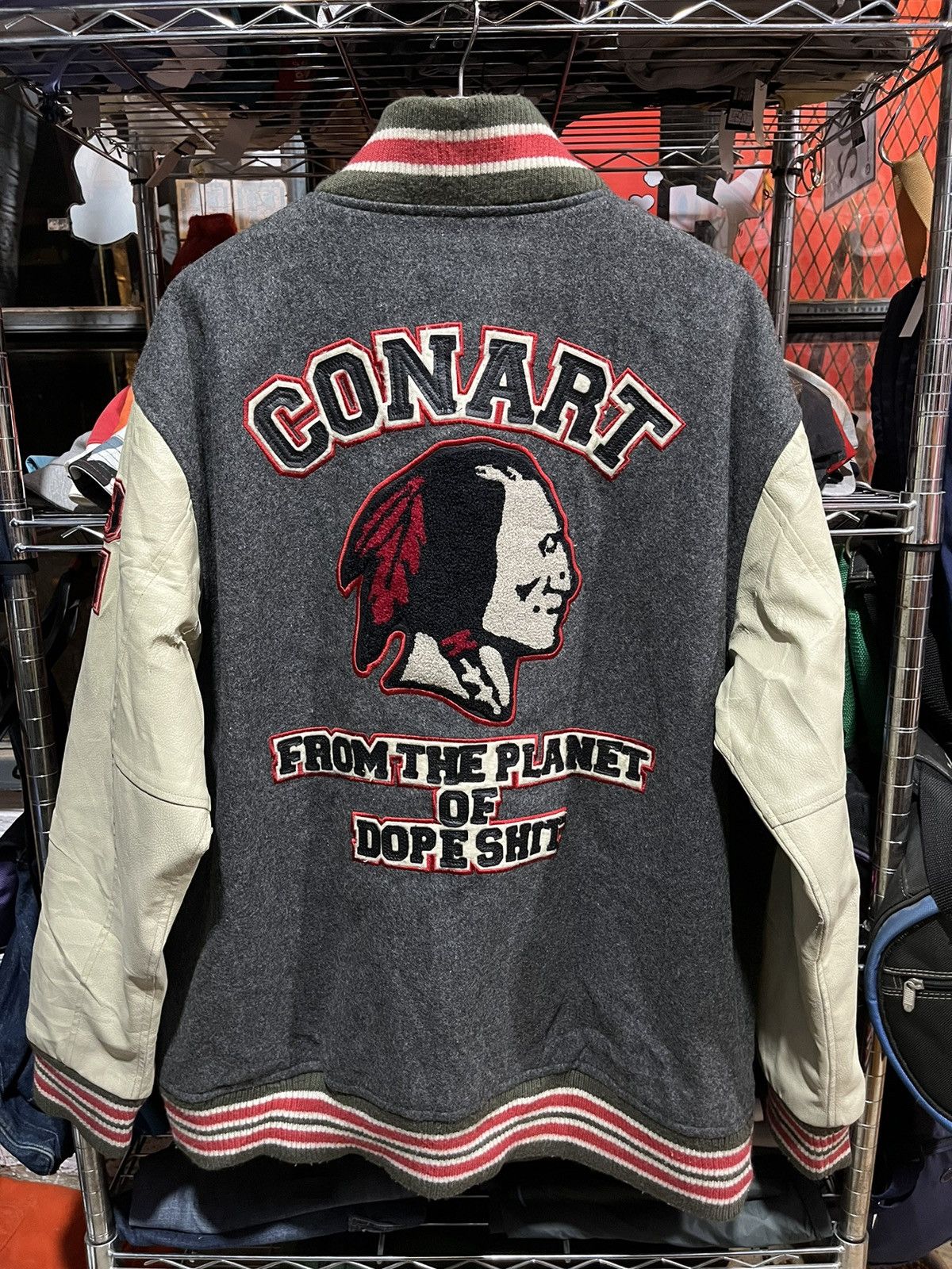 Vintage Conart LA From The Planet of Dopesh*t Leather Jacket Size US L / EU 52-54 / 3 - 1 Thumbnail