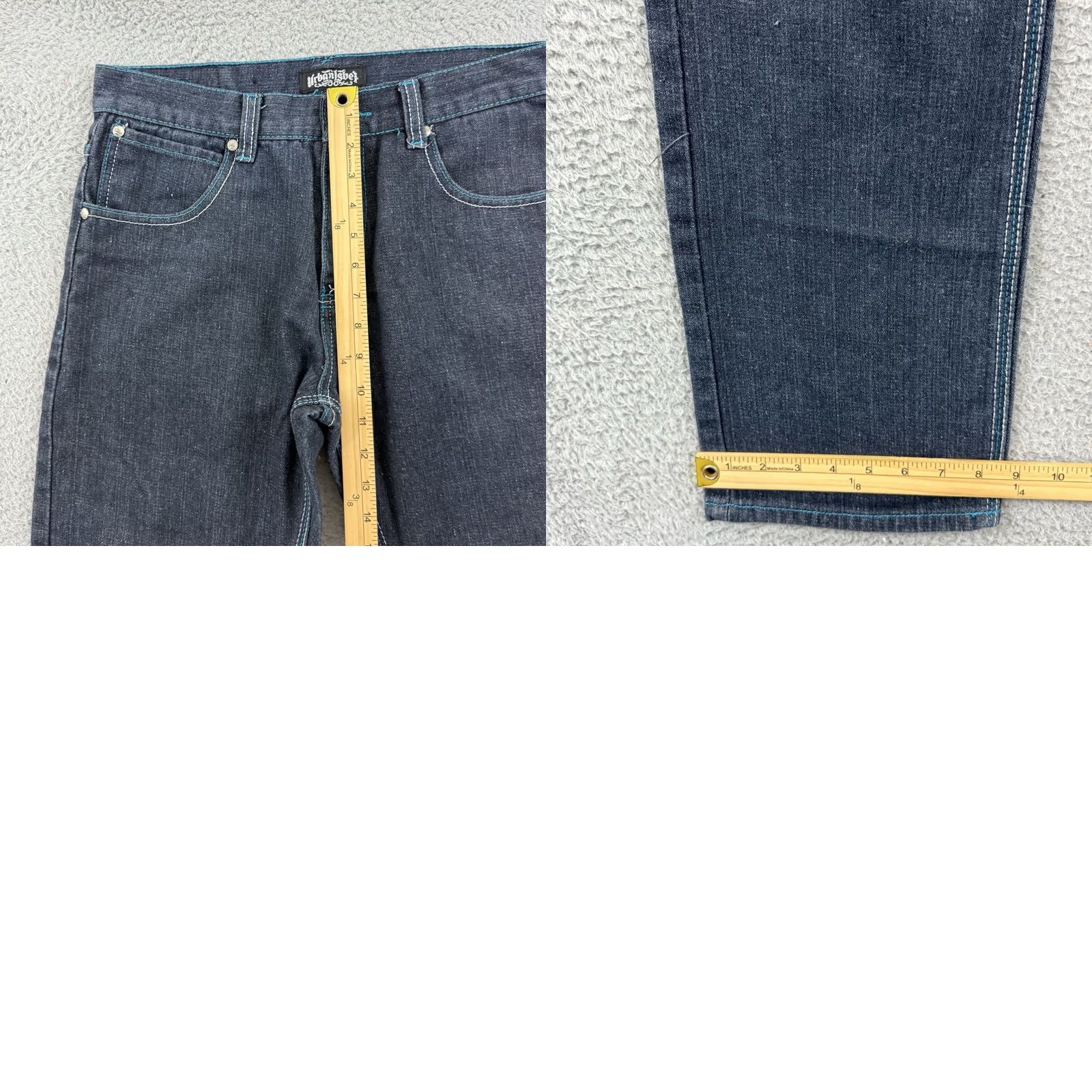 Vintage VINTAGE Urban Label Jeans Mens 32x32 Blue Baggy Wide Leg Hip Hop Cyber Y2K Size US 32 / EU 48 - 9 Thumbnail