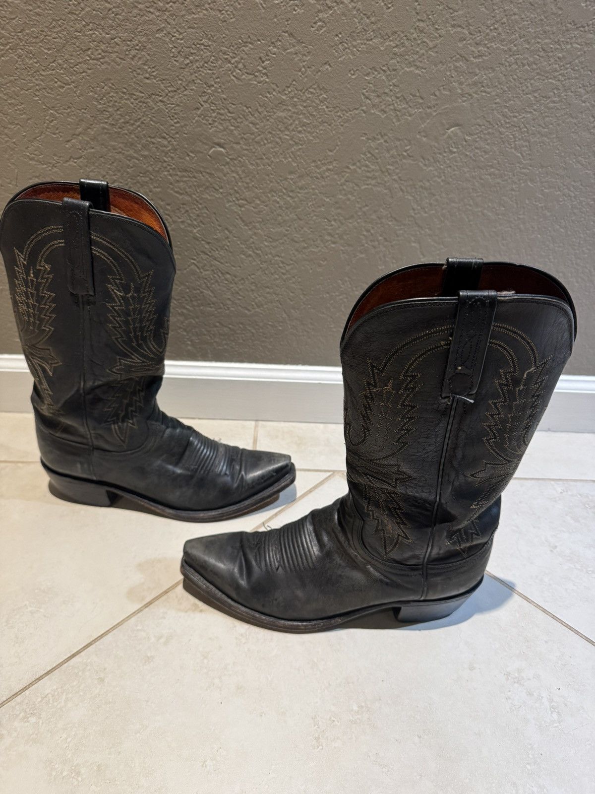 Other 1883 Lucchese Vintage Cowboy Boots Size 7.5 D Mens Black Size US 7.5 / EU 40-41 - 6 Thumbnail