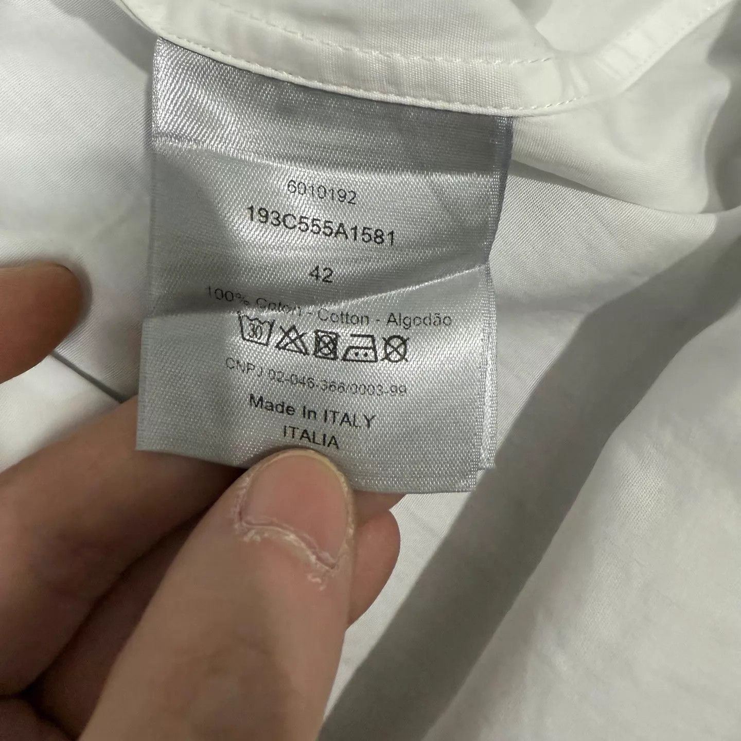 Dior Dior White LS Shirt ChestPocket CD Logo Embroidery Size US L / EU 52-54 / 3 - 4 Thumbnail