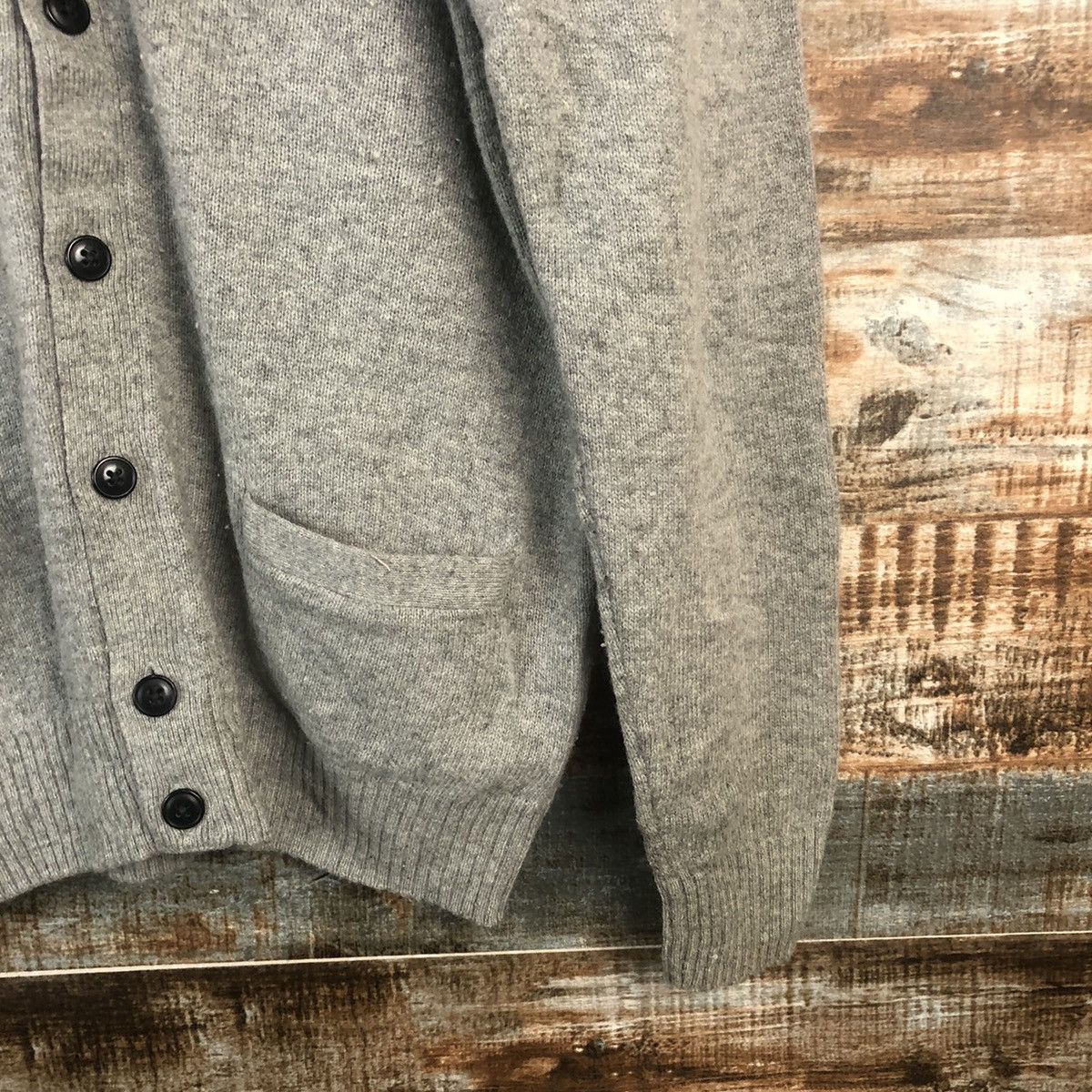 Aran Isles Knitwear × Uniqlo DL Uniqlo japan vintage Gray Cardigan Knitwear #C592 Size US M / EU 48-50 / 2 - 8 Thumbnail