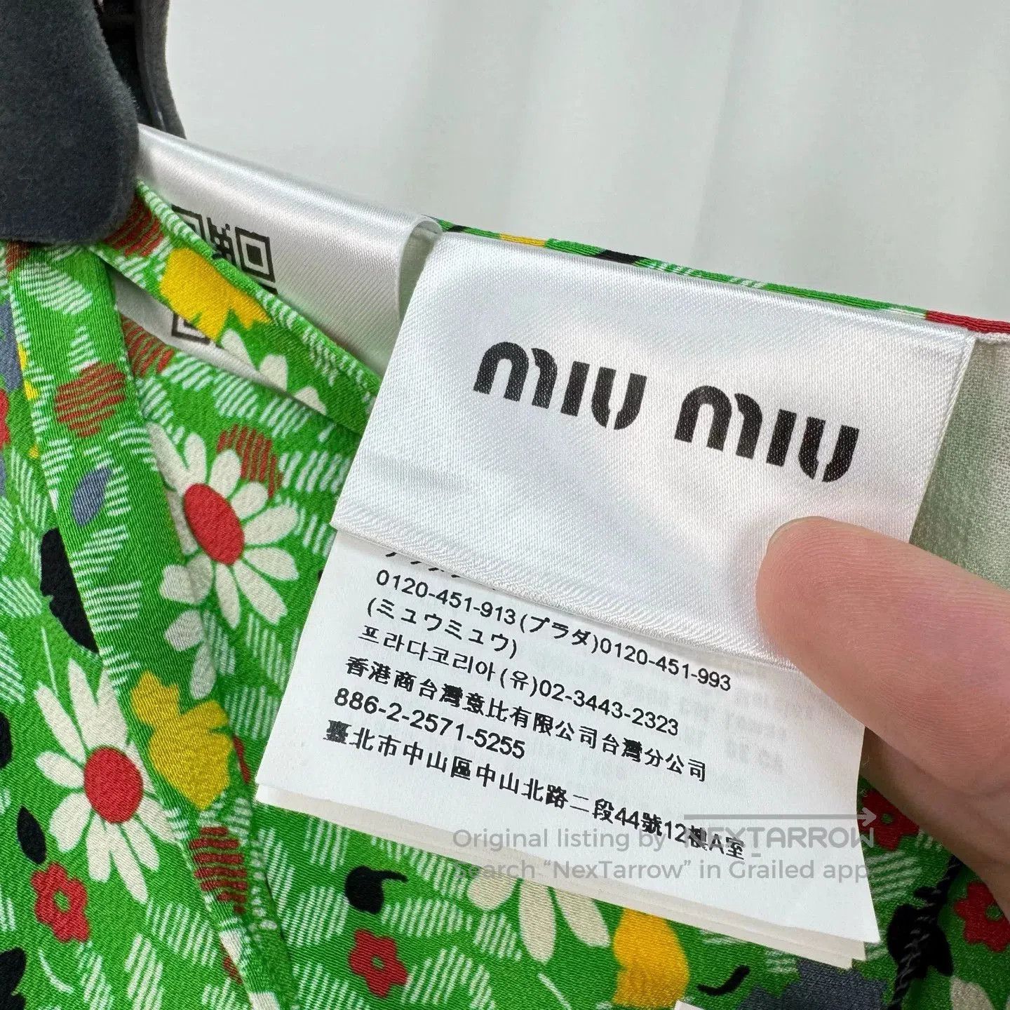Miu Miu Miu Miu Green Daisy Tie Midi Skirt. Size 35" - 5 Thumbnail