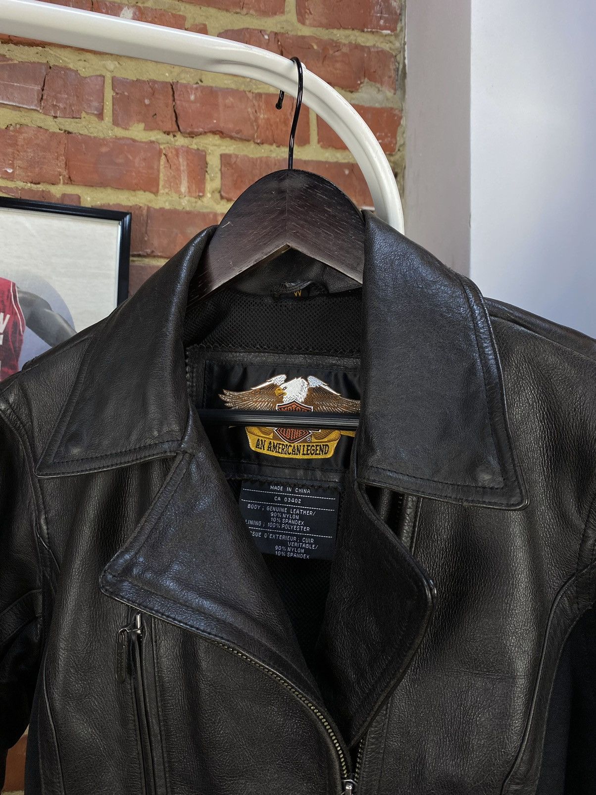Harley Davidson × Vintage Harley Davidson Motorcycle Biker Black Leather Jacket Size M / US 6-8 / IT 42-44 - 4 Thumbnail