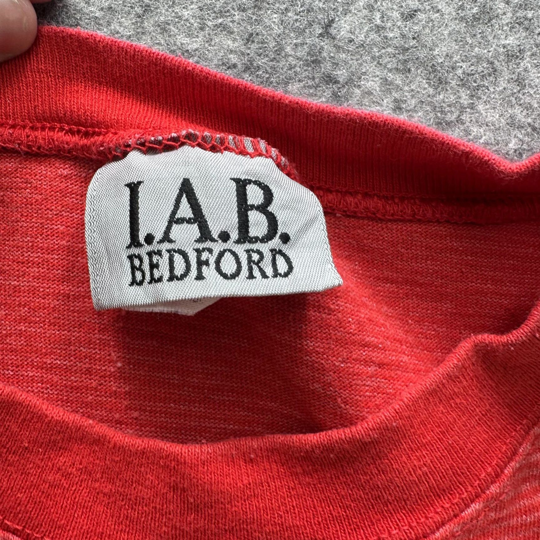 Logo 7 VINTAGE I.A.B. Bedford Shirt Mens Large Red Striped Backers Embroidered Logo 90s Size US XL / EU 56 / 4 - 4 Thumbnail