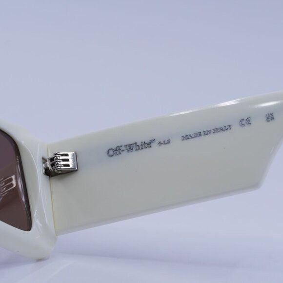 Off-White Off-White OERI140 TROY 0164 Sunglasses White Rectangle Frame Size ONE SIZE - 6 Thumbnail