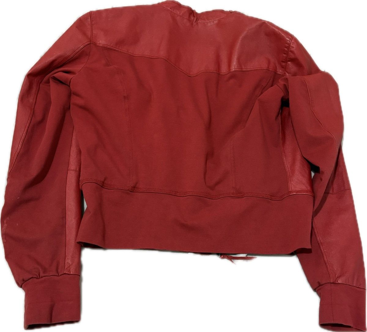 Emporio Armani Red Leather Jacket Emporio Armani Size US S / EU 44-46 / 1 - 2 Thumbnail