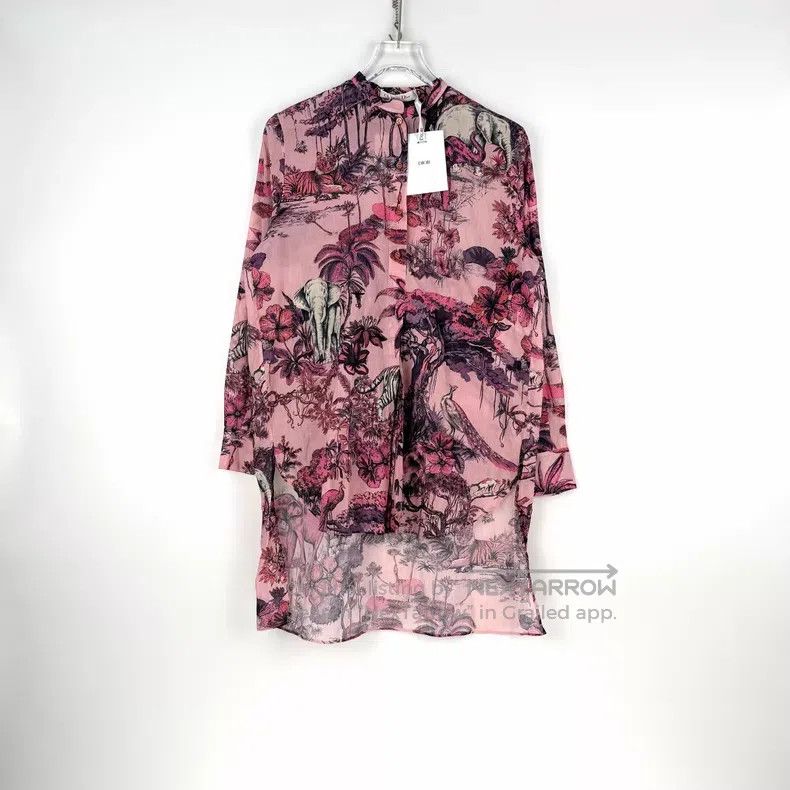 Dior Dior Rose-pink jungle animal short front and long back shi Size XS / US 0-2 / IT 36-38 - 3 Thumbnail