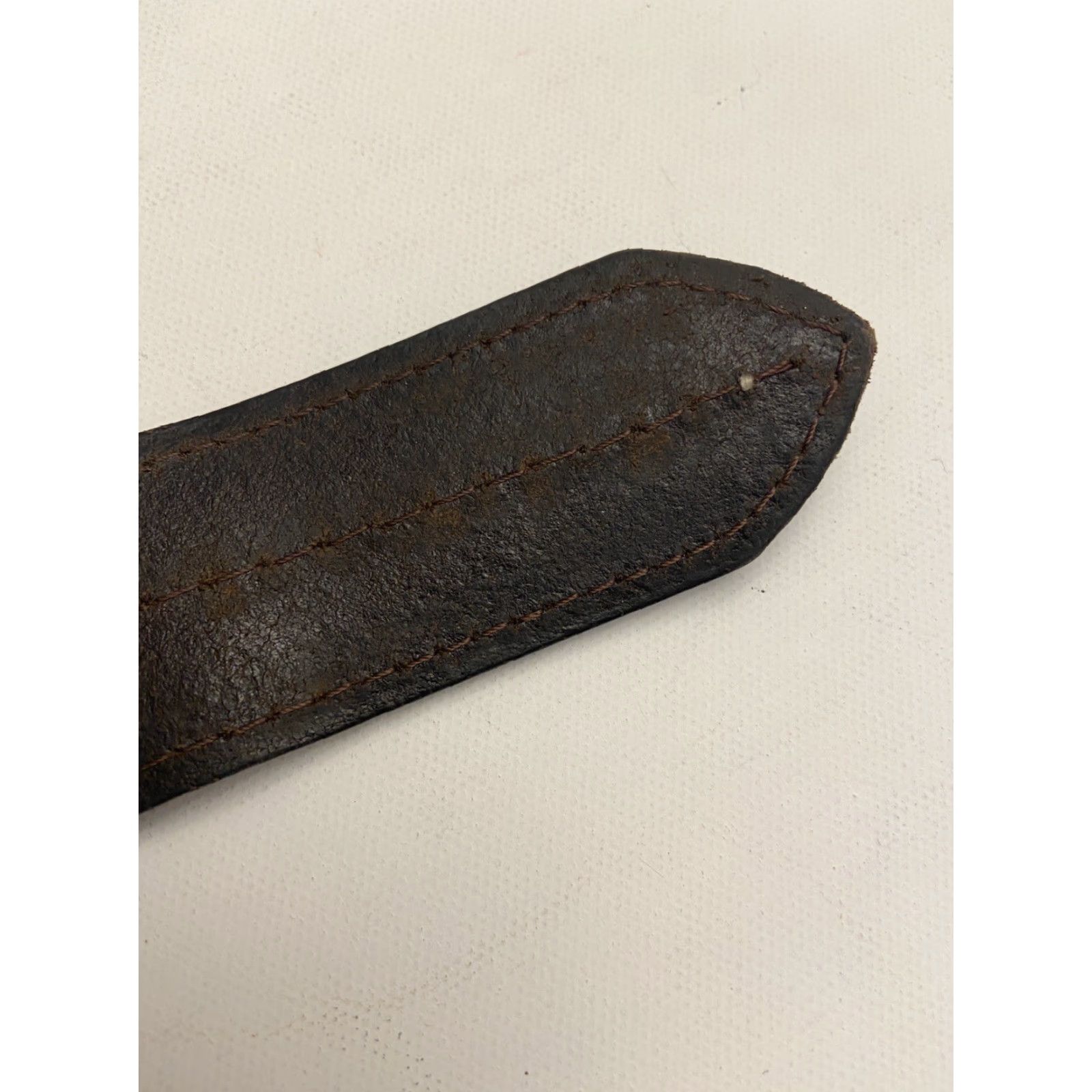 Vintage Brown Leather Belt Size 40 for Men Size 40 - 5 Thumbnail