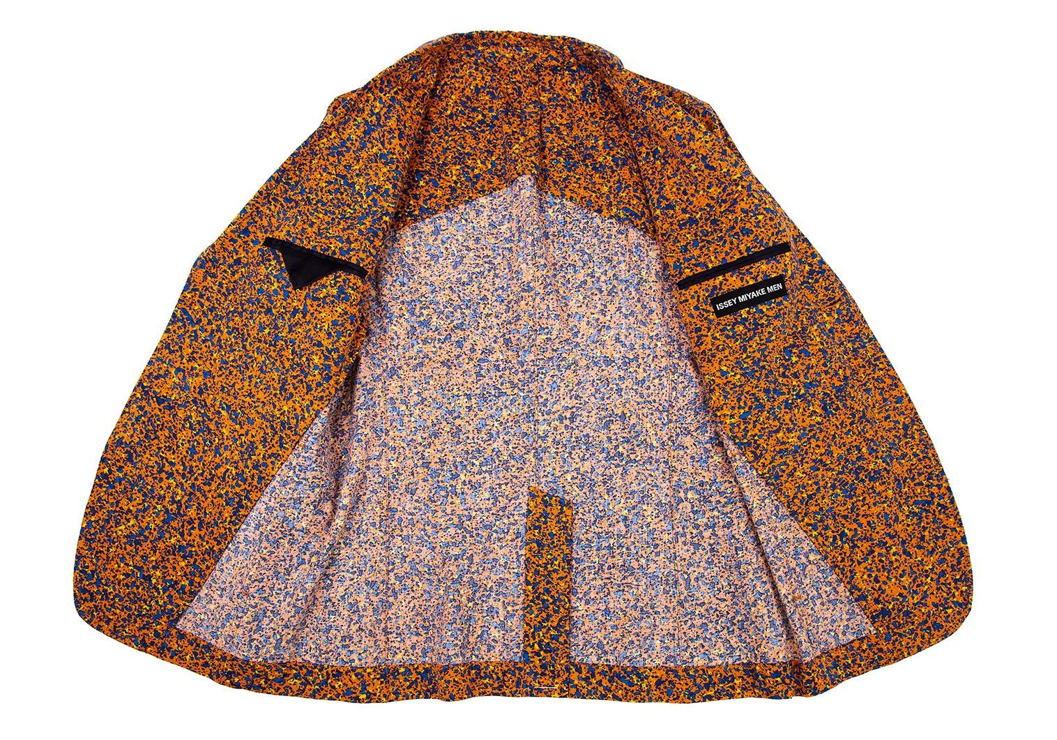 Issey Miyake Lyocell Cotton Marble Print B Jacket in Orange and Blue Size US S / EU 44-46 / 1 - 10 Thumbnail