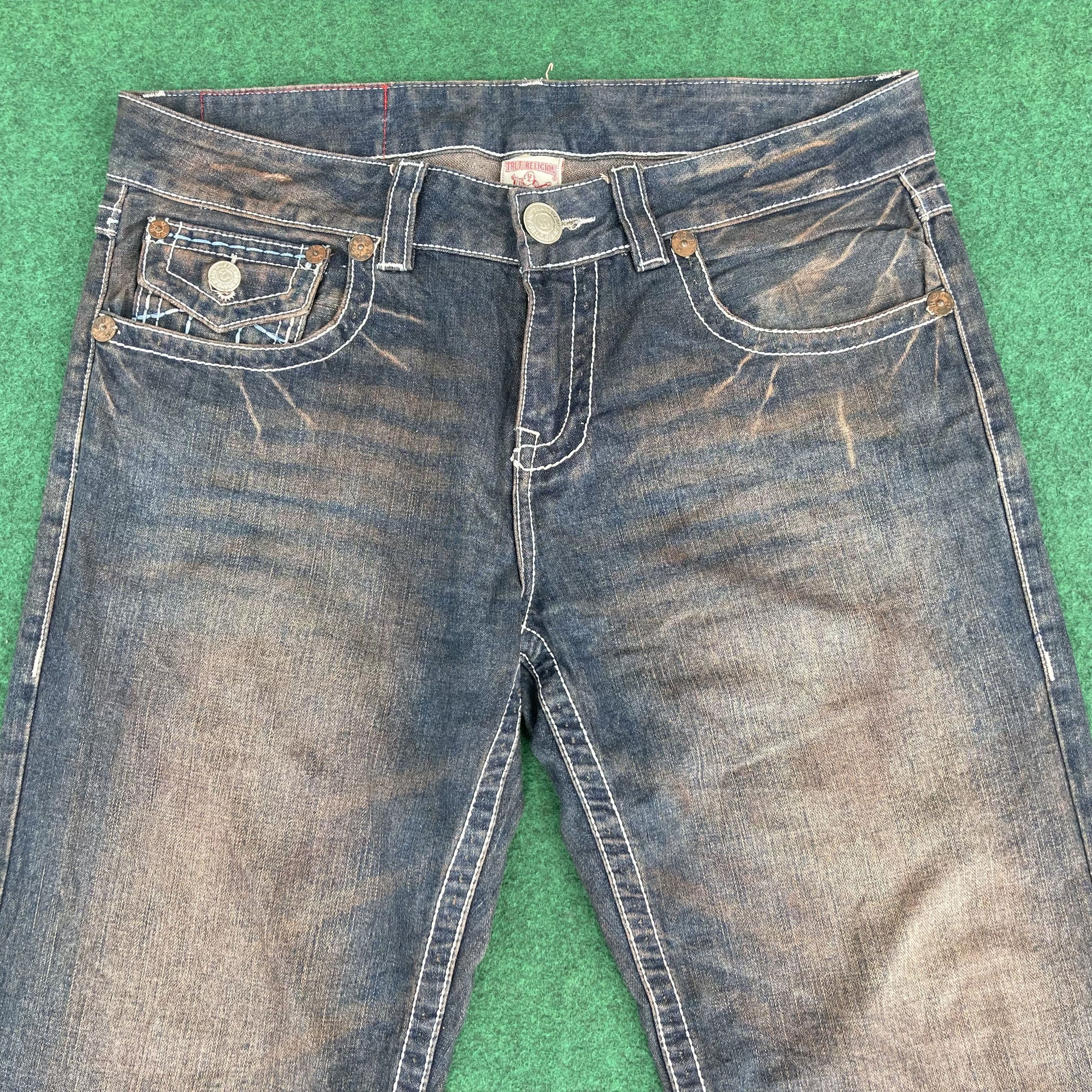 True Religion × Vintage Vtg True Religion Joey Big T Denim Pants Jeans Size US 36 / EU 52 - 3 Thumbnail