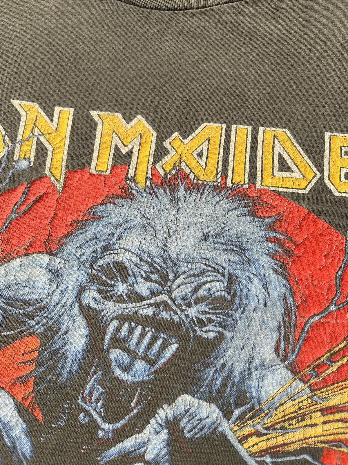 Band Tees Vintage 1993 Iron Maiden A Real Live One Faded Black T-shirt Size US XL / EU 56 / 4 - 4 Thumbnail