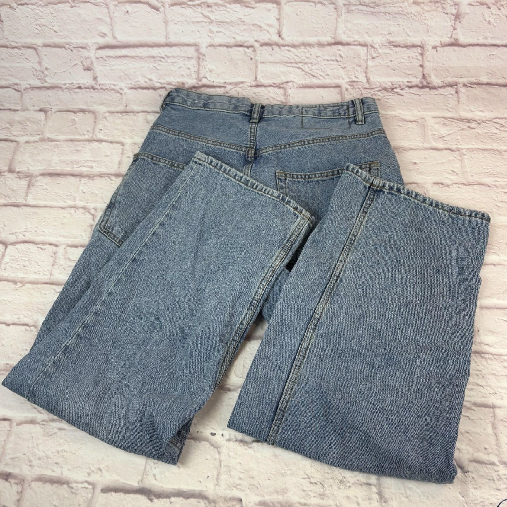 Zara Zara Jeans Womens Light Wash Straight Leg Denim High Rise Relaxed Fit 5-Pocket Blue XS? Wait. Size 24" / US 00 / IT 34 - 6 Thumbnail