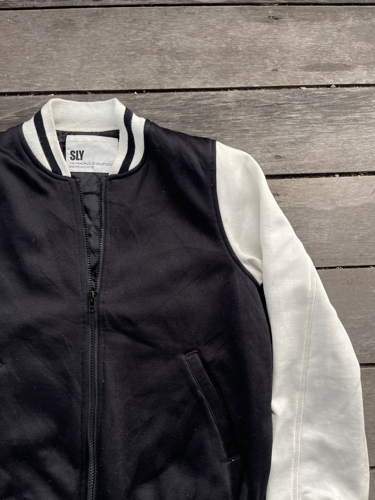 Designer × Japanese Brand SLY BLACK WHITE FULLZIPPER JACKET Size US M / EU 48-50 / 2 - 2 Thumbnail