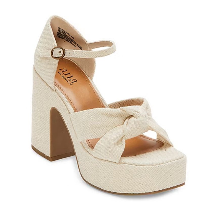 Other a.n.a Womens Holland Heeled Sandals Denim Platform Size US 8 / IT 38 - 2 Thumbnail