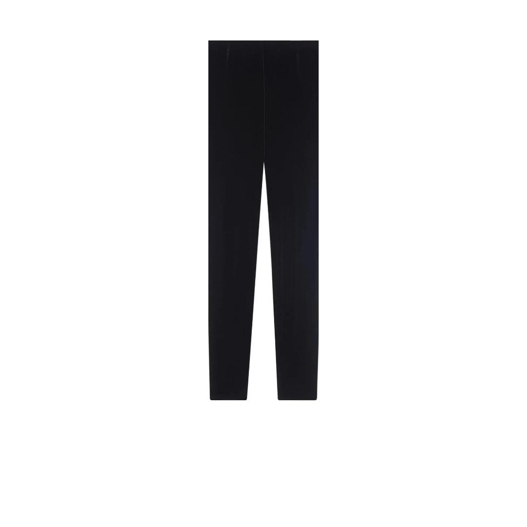 Saint Laurent Paris o1b1hav111224 Velvet leggings in Black Size 25" / US 0 / IT 36 - 1 Thumbnail