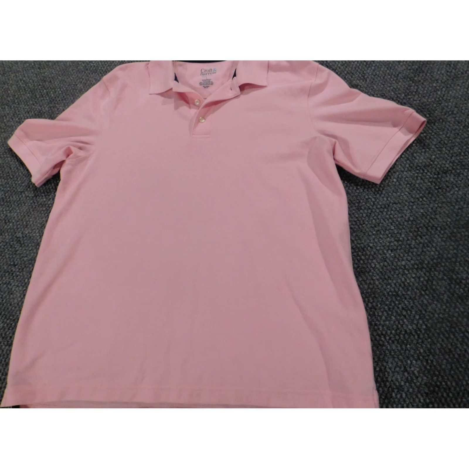 Croft & Barrow Croft & Barrow Polo Shirt Mens L Pink Easy Care Classic Golf Short Sleeve Knit Logo Solid Size US L / EU 52-54 / 3 - 2 Thumbnail