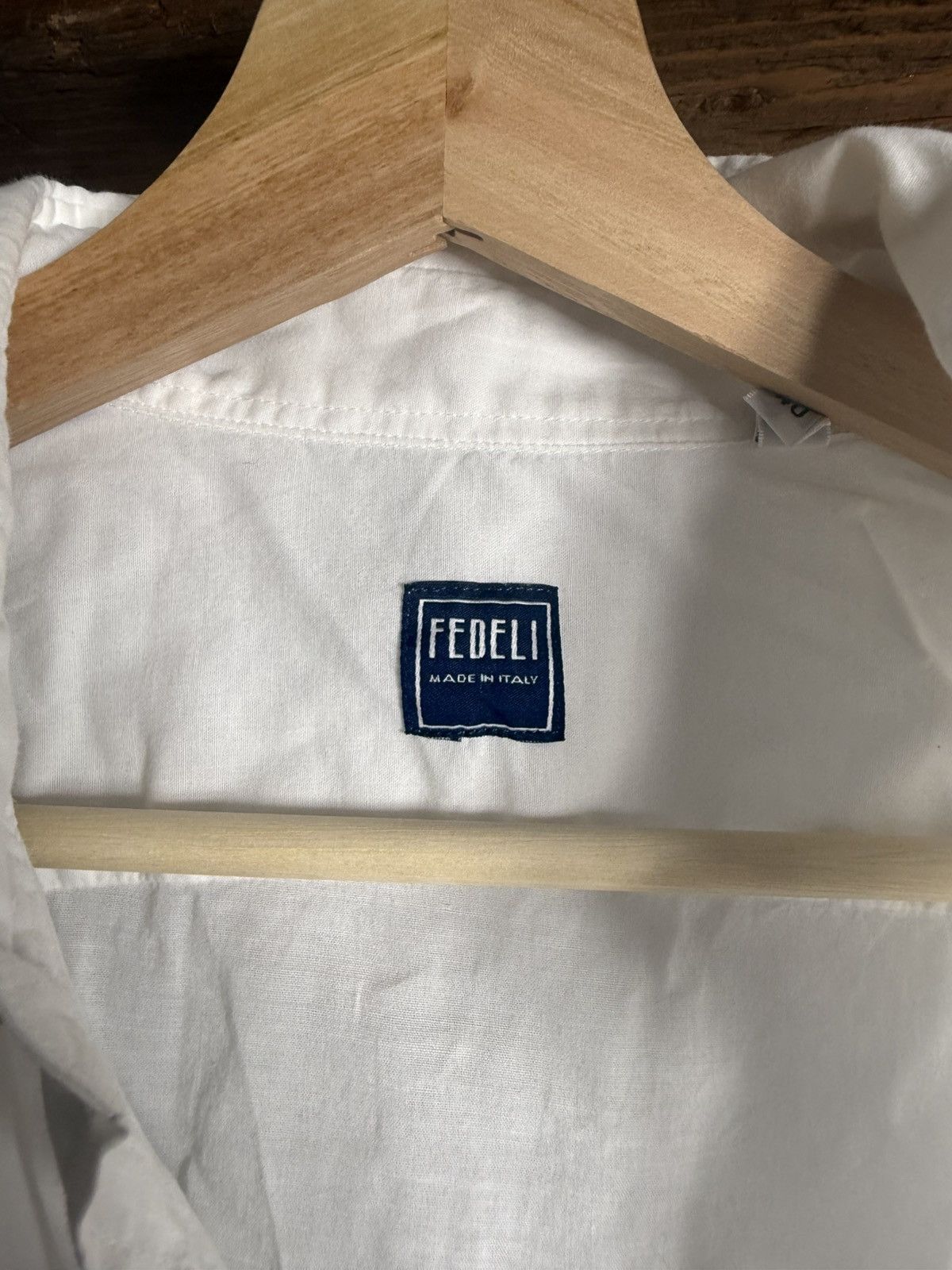 Fedeli Fedeli White Stretch Cotton Dress Shirt Size 40 L Size US L / EU 52-54 / 3 - 2 Thumbnail