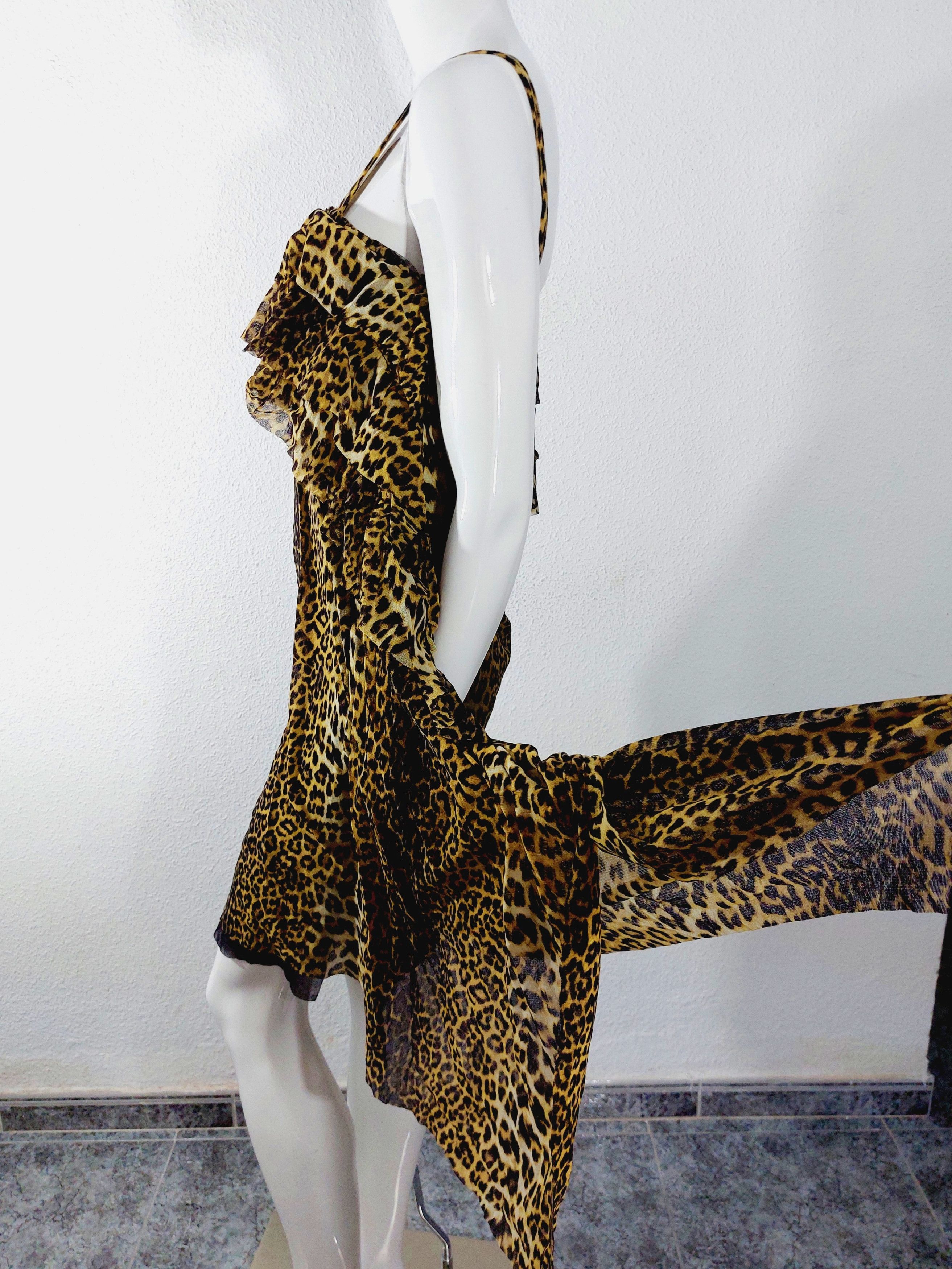 Jean Paul Gaultier Jean Paul Gaultier Mesh Tarzan Jane Leopard Tiger Dress Size L / US 10 / IT 46 - 16 Thumbnail