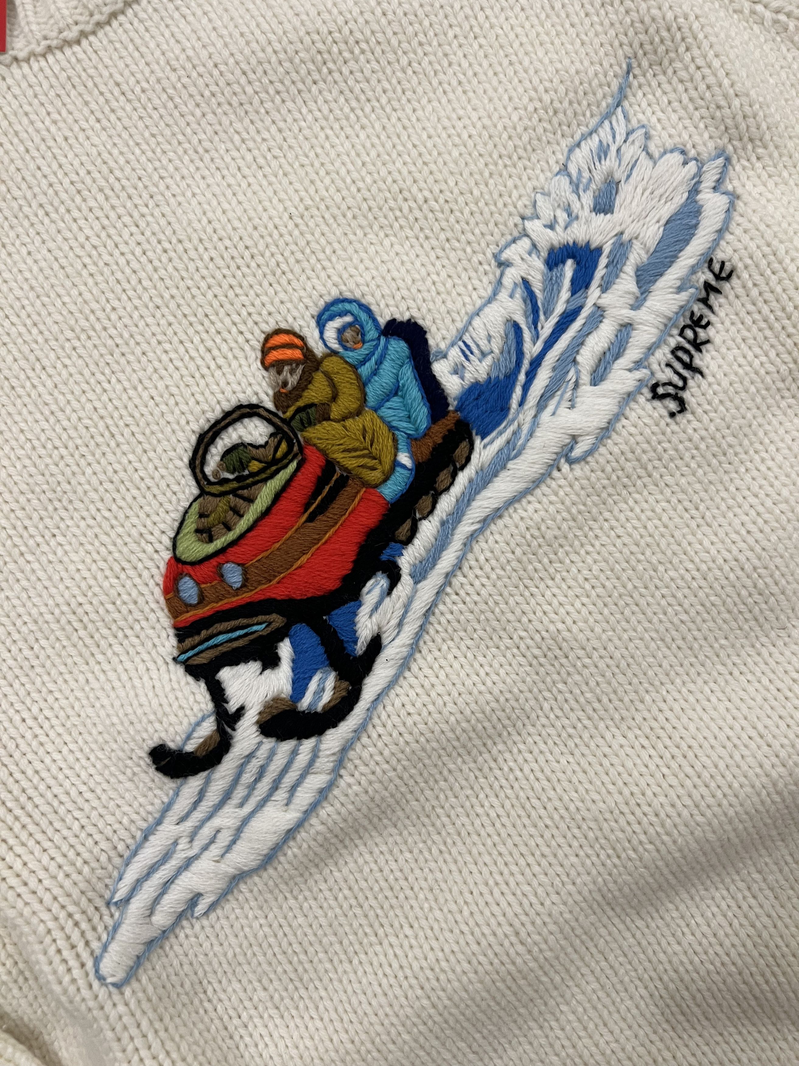Supreme Supreme Snowmobile Sweater crewneck cross knit wear xmas Size US L / EU 52-54 / 3 - 4 Thumbnail