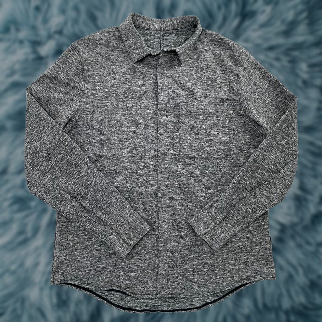 Lululemon Lululemon Shirt Adult Large Gray Blue Rulu Snap Button Zip Pockets Overshirt Men Size US L / EU 52-54 / 3 - 1 Thumbnail