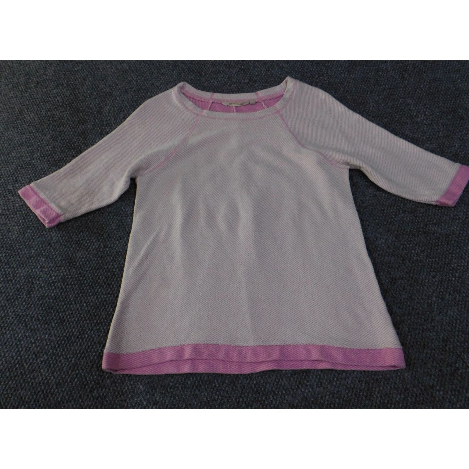 Soft Surroundings Soft Surroundings Sweatshirt Top Womens Medium Pink White 3/4 Sleeve Cotton Knit Casual Pullover Raglan Crew Neck Regular Modern American Boyfriends? Size M / US 6-8 / IT 42-44 - 3 Thumbnail