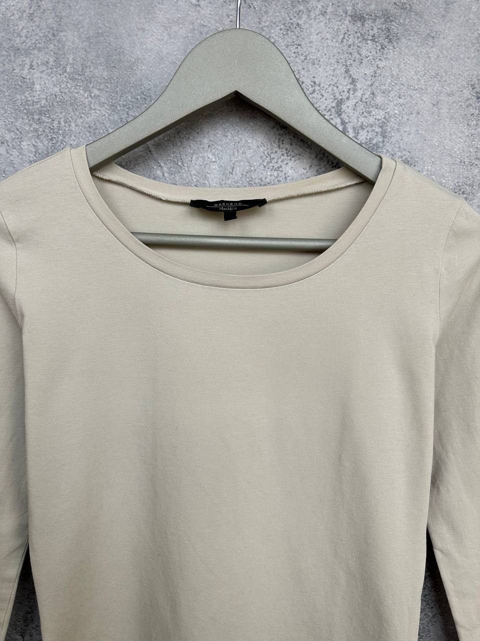 Weekend Max Mara Weekend Max Mara Beige LS Top Cotton Stretch Basic Minimal Size M / US 6-8 / IT 42-44 - 4 Thumbnail