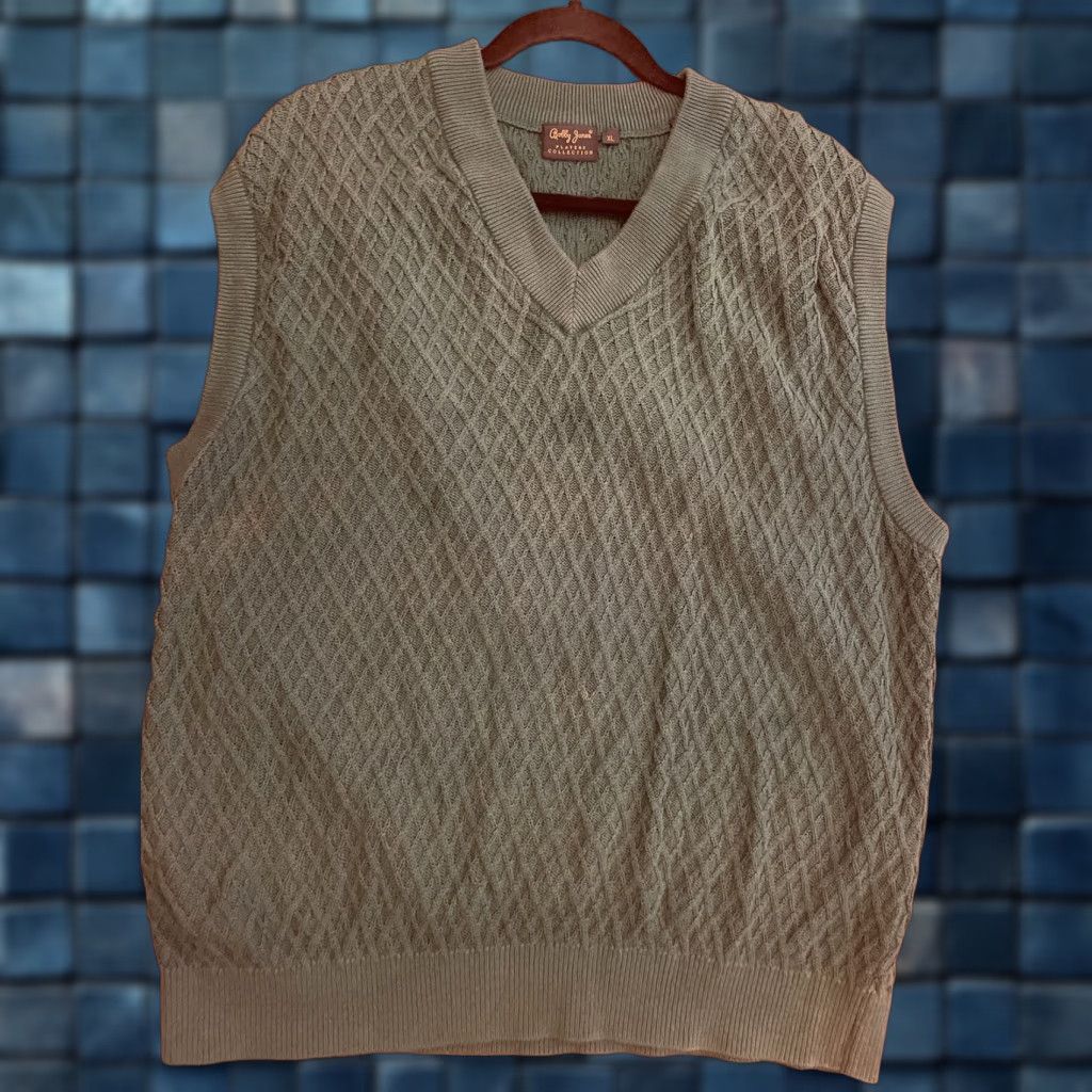 VINTAGE Bobby Jones Golf Sweater Vest Mens XL Green Cable Knit 90s
