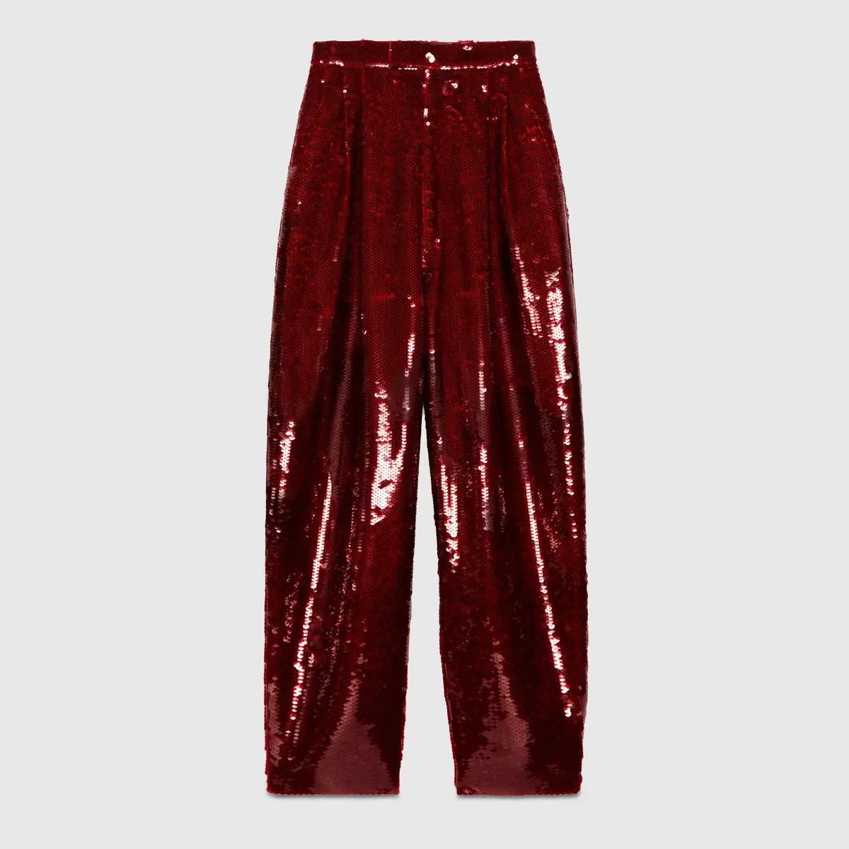Gucci o1loc1c0925 Silk Viscose Trousers With Sequins in Burgundy Size US 28 / EU 44 - 1 Preview