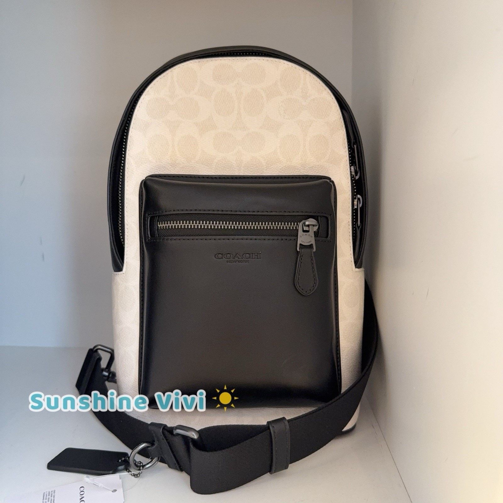 Coach NWT Coach Men's West Pack Canvas CV924 CHALK/BLACK Size ONE SIZE - 1 Thumbnail