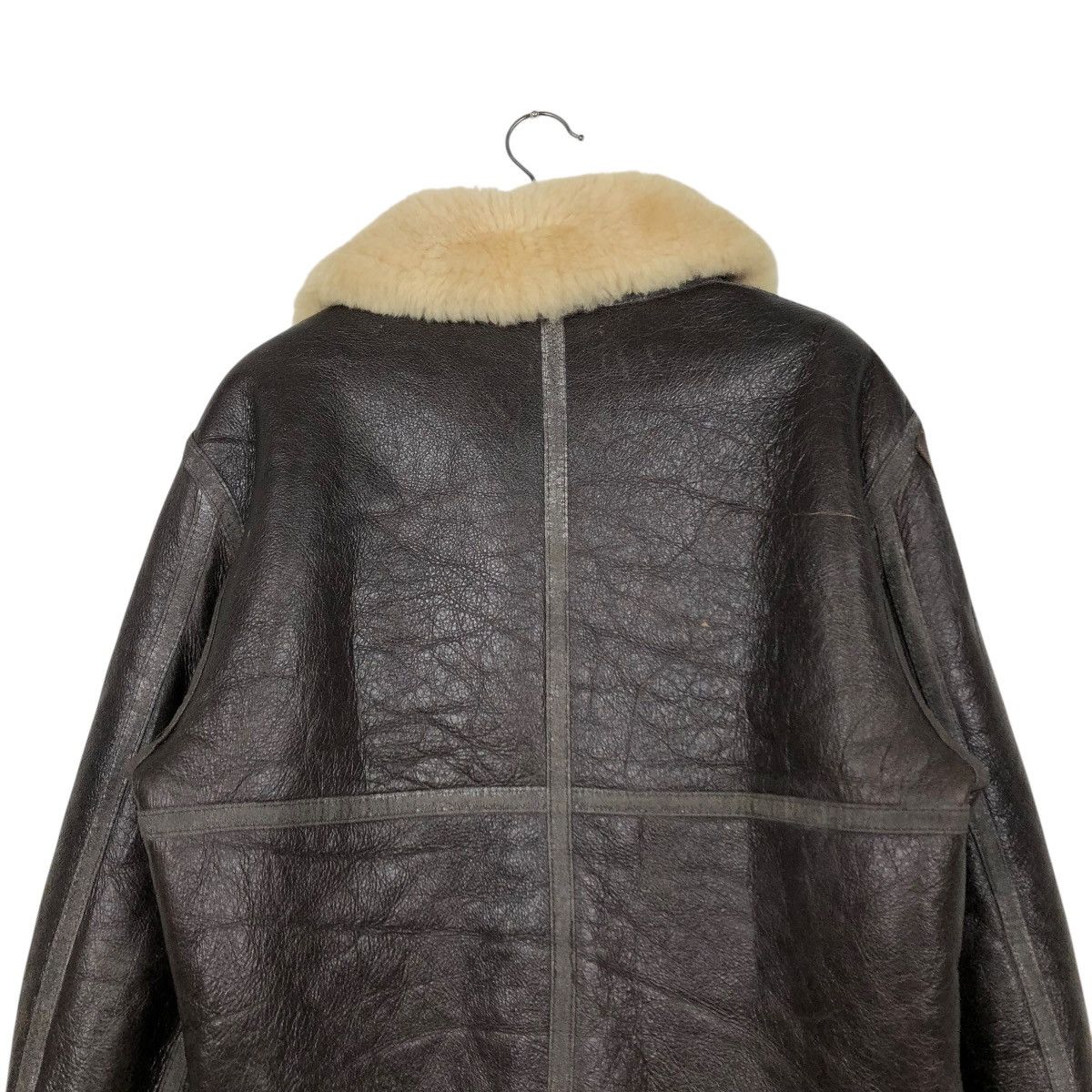 Vintage 🔥VINTAGE SHEARLING B-3 JACKET GENUINE LEATHER US ARMY STYLE Size US M / EU 48-50 / 2 - 11 Thumbnail