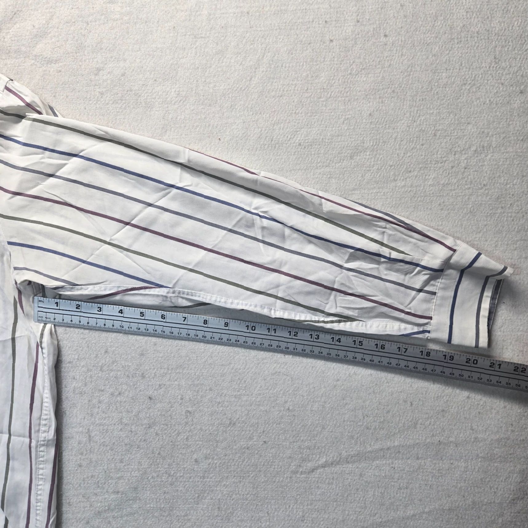 Arrow Arrow Shirt Men Striped White Long Sleeve Size 17.5 34/35 Adult Size US XXL / EU 58 / 5 - 5 Thumbnail