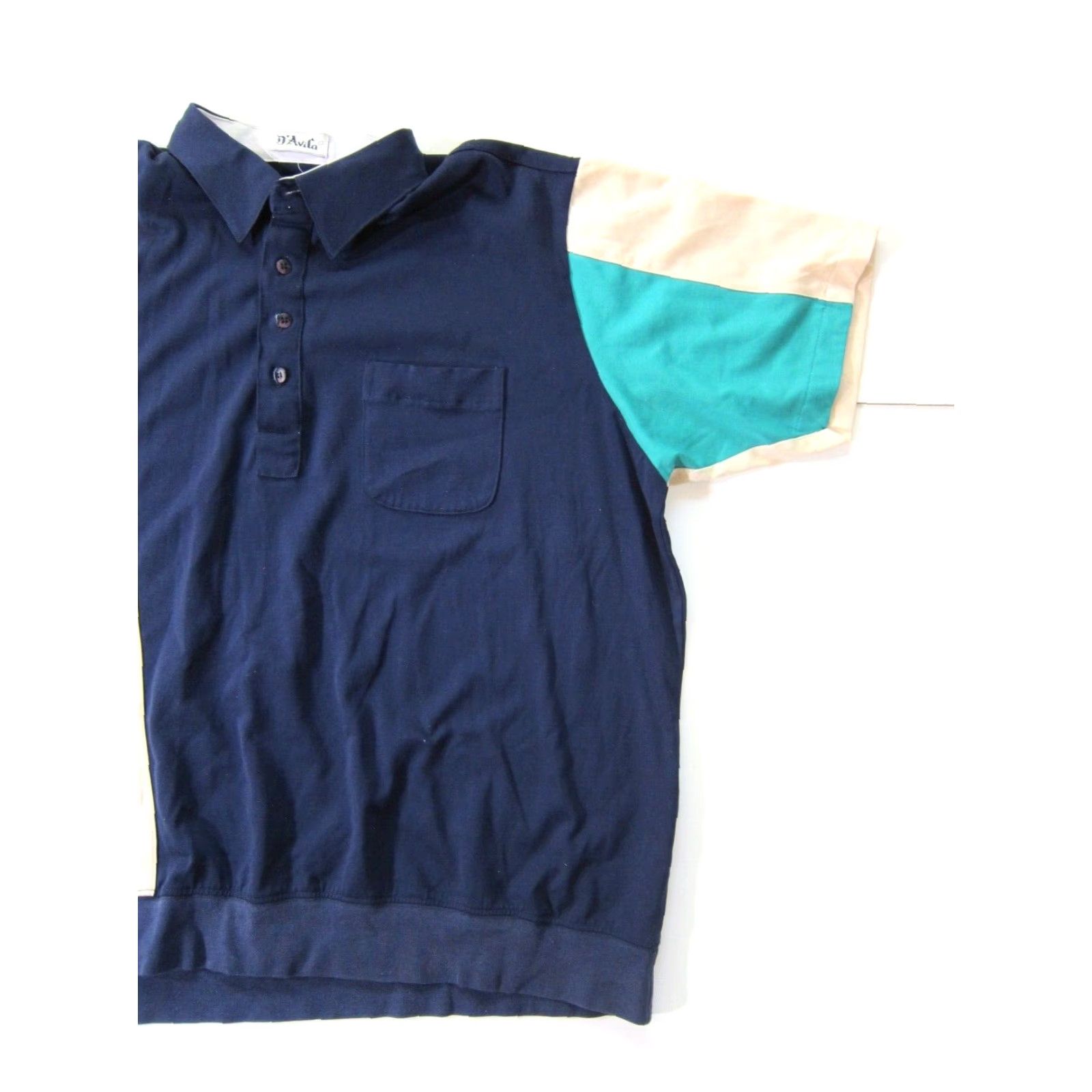 Vintage Vintage D'Avila Polo Shirt Men 1XL Short Sleeve Blue Green Collared Stretch Shirt Size US XL / EU 56 / 4 - 6 Thumbnail